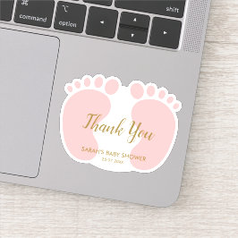 Sticker Baby Girl Douche Party pour vous remercier