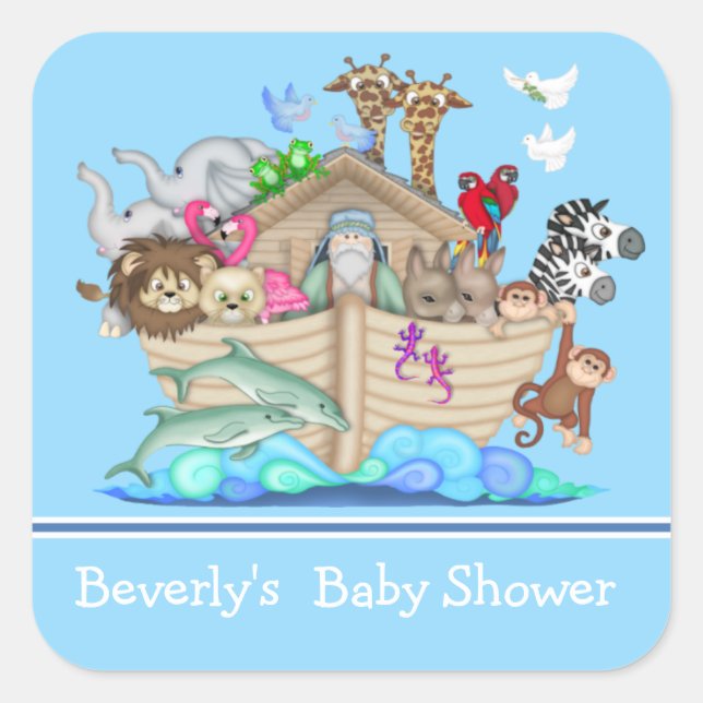 Sticker Baby shower Arche de Blue Noah (Devant)