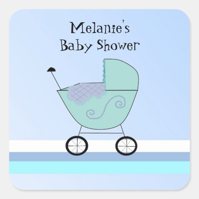 Sticker Baby shower Bébé Bleu (Devant)