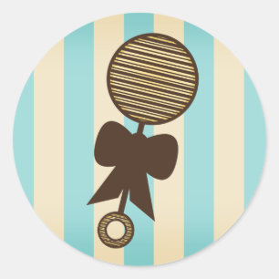 Sticker Baby shower Bleu - Bateau Vintage