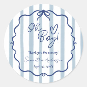Sticker Baby shower bleu Dusty moderne