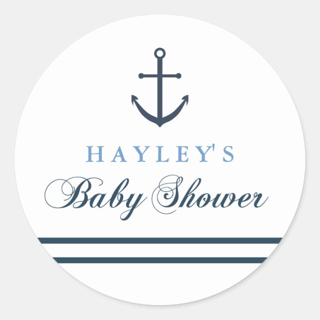 Sticker Baby shower bleu et blanc (Devant)