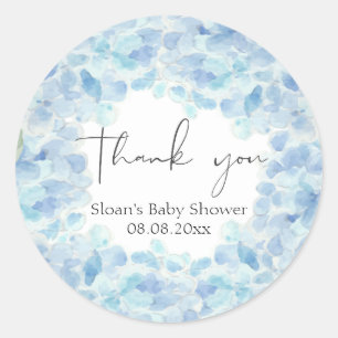 Sticker Baby shower Blue Hydrangea