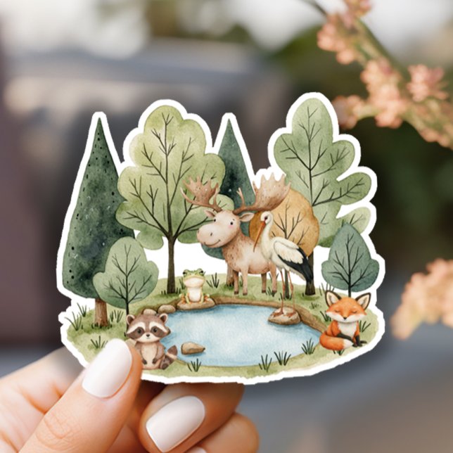 Sticker Baby shower Boho Woodland Animaux (Créateur téléchargé)
