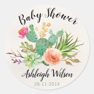 Sticker Baby shower Cactus Fiesta