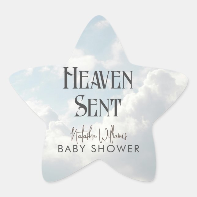 Sticker Baby shower Ciel bleu ciel (Devant)