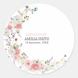 Sticker Baby shower de bouquet floral sauvage
