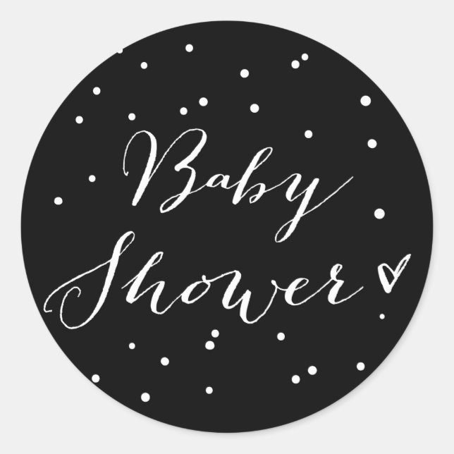 Sticker Baby shower de calligraphie moderne (Devant)