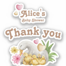 Sticker Baby shower de canard pour bébé maman neutre