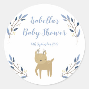 Sticker Baby shower de cerfs de bois Favoriser