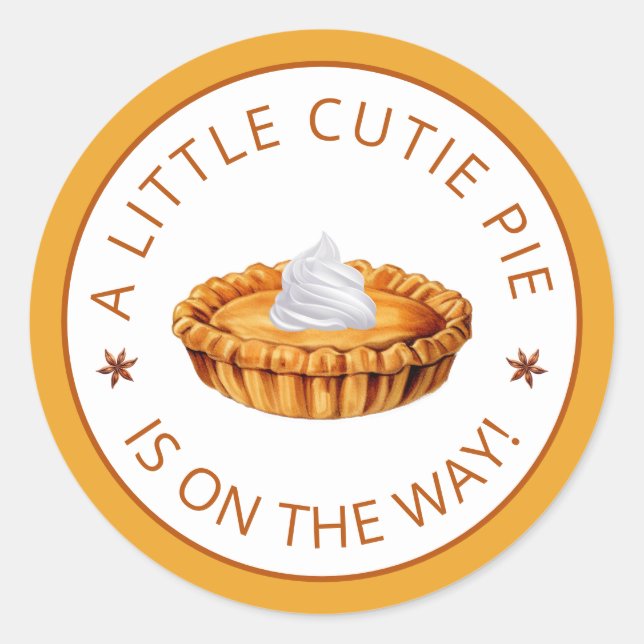 Sticker Baby shower de chute à tarte petite cutie (Devant)