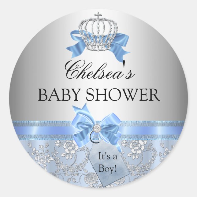 Sticker Baby shower de la Couronne de Little Princ (Devant)