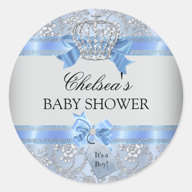 Sticker Baby shower de la Couronne de Little Princ (Devant)