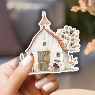 Sticker Baby shower des animaux de petite ferme