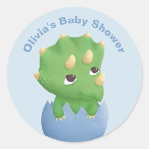 Sticker Baby shower Dinosaur Triceratops