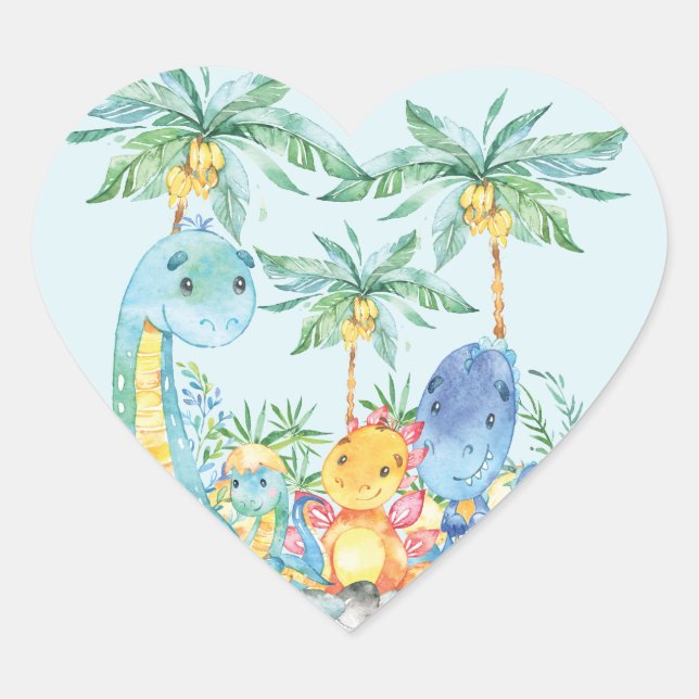 Sticker Baby shower Dinousaurs Cute Favoriser (Devant)