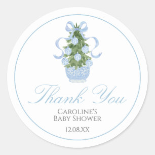 Sticker Baby shower en Arbre de Noël bleu