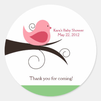Sticker Baby shower Favoriser Birdie (Rose) Woodla