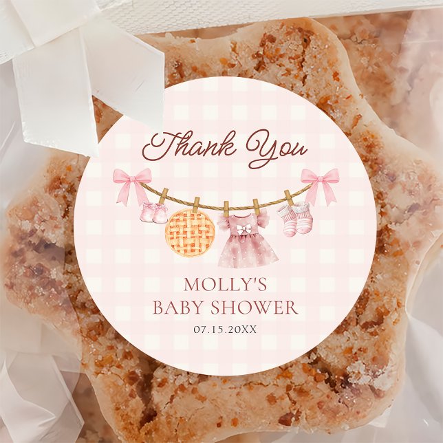 Sticker Baby shower fille à chute rose Cutie (Créateur téléchargé)