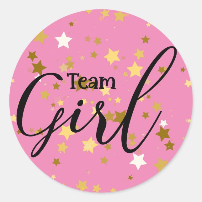 Sticker Baby shower fille de l'équipe de révélatio (Devant)
