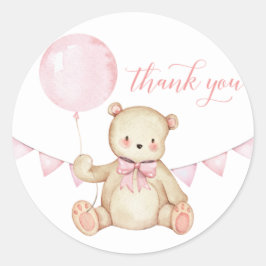 Sticker Baby shower Fille Ours Teddy Favoriser