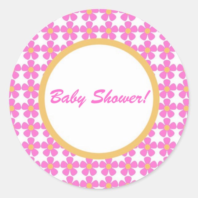 Sticker baby shower Fleurs (Devant)