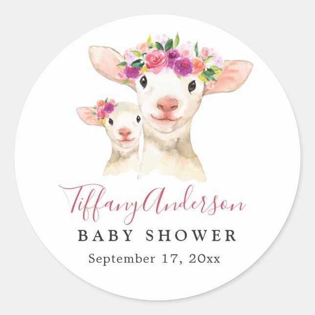 Sticker Baby shower Floral Sweet Maman Et Bébé (Devant)