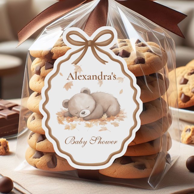 Sticker Baby shower forestier En vichy neutre (Créateur téléchargé)