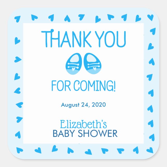 Sticker Baby shower Garçon Bleu (Devant)