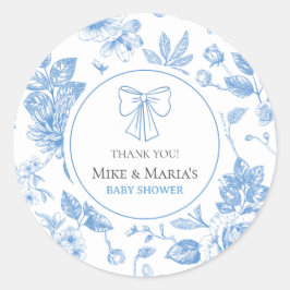 Sticker baby shower garçon Floral