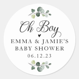 Sticker Baby shower Garçon Oh verdure