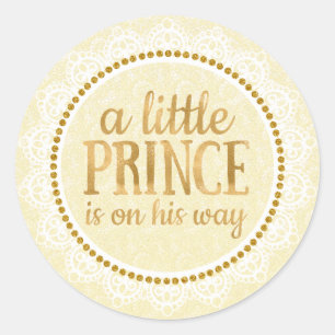 Sticker Baby shower Gold Little Prince