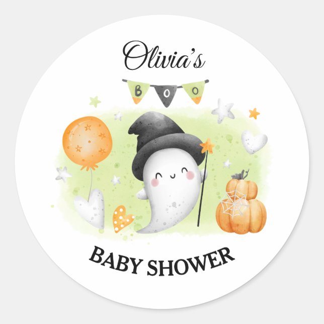 Sticker Baby shower Halloween Petit Boo (Devant)