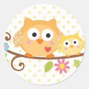 STICKER BABY SHOWER HAPPI TREE OWL