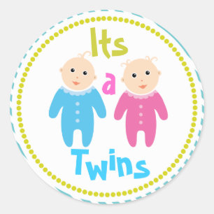 Sticker Baby shower jumeaux