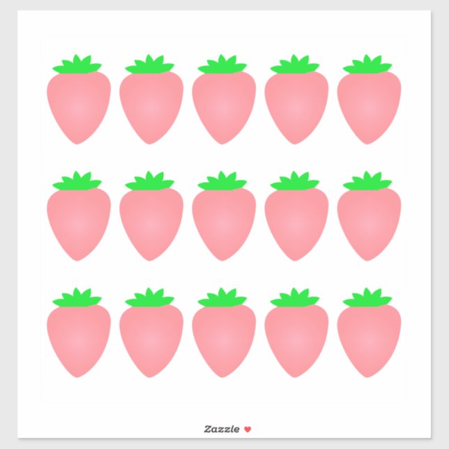 Sticker Baby shower Motif aux fraises roses Anniversaire (Feuille)