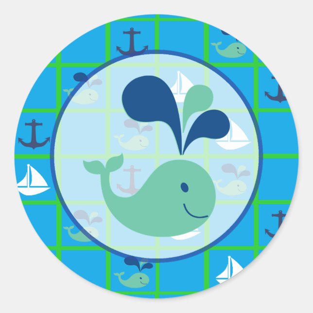 Sticker Baby shower nautique (Devant)