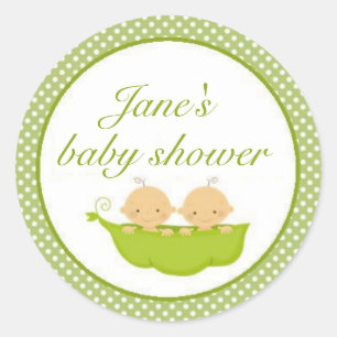 Sticker Baby shower Peas In A Pod Twins
