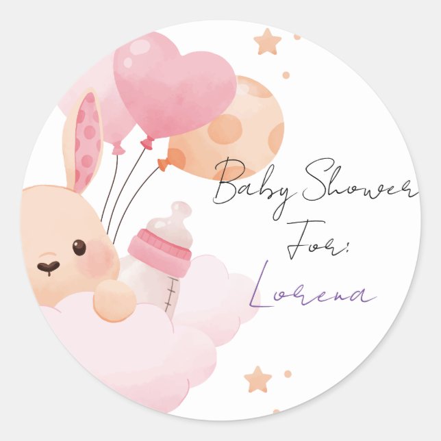 Sticker Baby Shower personalizado (Vorderseite)