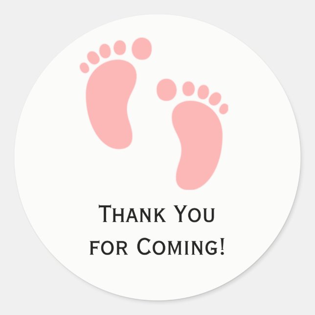 Sticker Baby shower Pink Baby Feet Étiquettes (Devant)