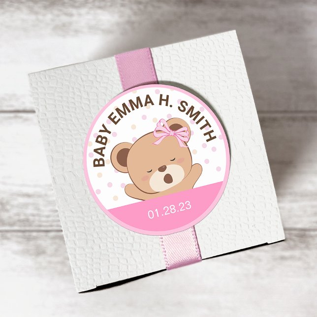 Sticker Baby shower pour bébé mignon (rose) (Créateur téléchargé)