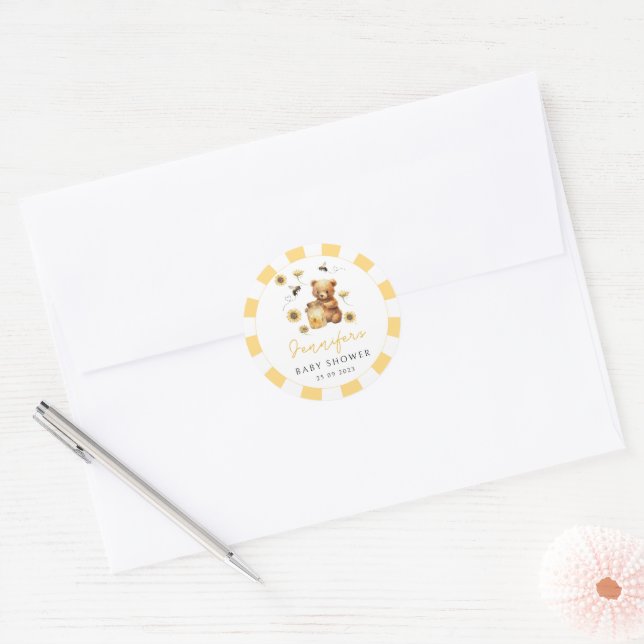 Sticker baby shower pour l'ours en peluche de l'ab (Enveloppe)