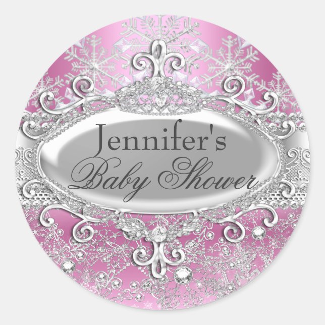 Sticker Baby shower Princess Winter Wonderland (Devant)