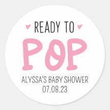 Sticker Baby shower Rose Prêt À Pop