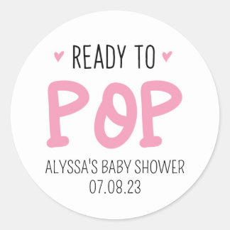 Sticker Baby shower Rose Prêt À Pop