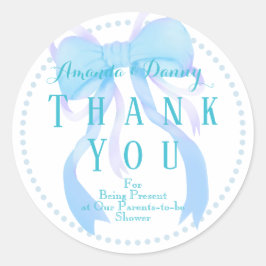 Sticker Baby shower ruban bleu