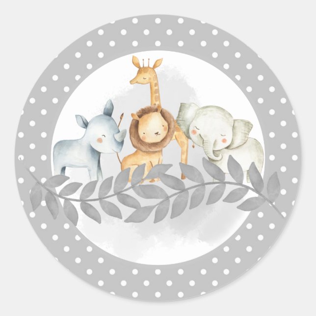 Sticker Baby shower Safari (Devant)