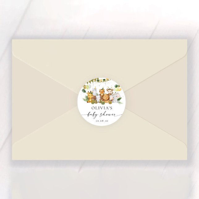 Sticker Baby shower Safari Animaux (Créateur téléchargé)