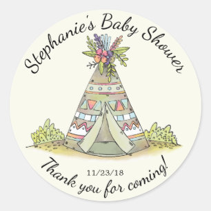 Sticker Baby shower sauvage de Teepee Tribal Favor