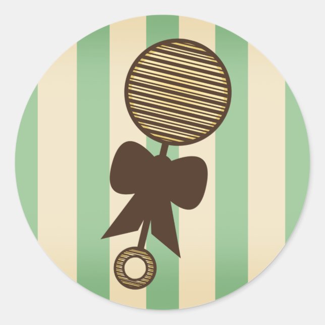 Sticker Baby shower vert - Bateau Vintage (Devant)